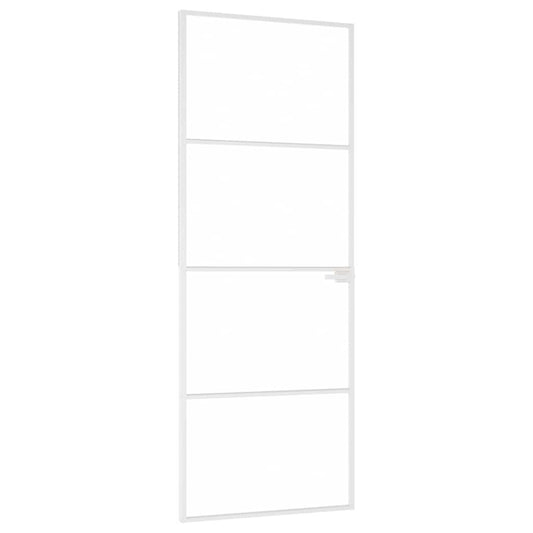 vidaXL Εσωτερική Πόρτα Λευκή 76x201,5 εκ. Ψημένο Γυαλί&Λεπτό Αλουμίνιο