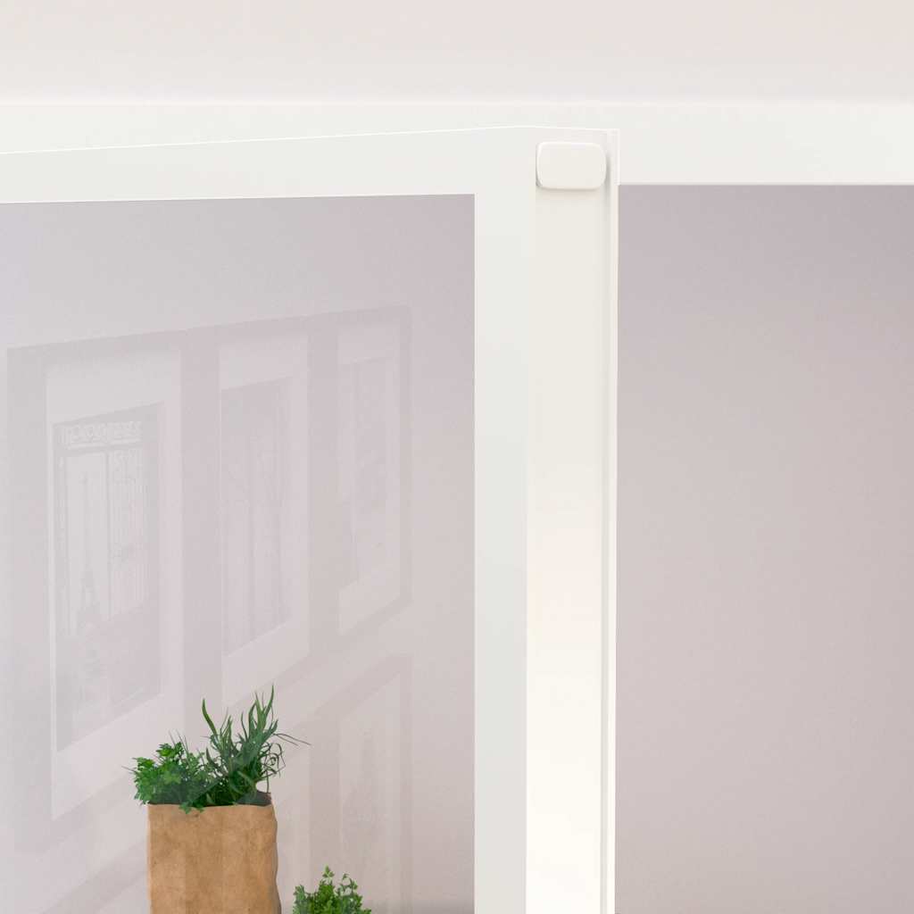 vidaXL Εσωτερική Πόρτα Λευκή 76x201,5 εκ. Ψημένο Γυαλί&Λεπτό Αλουμίνιο