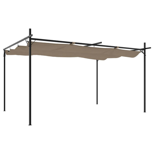 vidaXL Πέργκολα με Πτυσσόμενη Οροφή Taupe 395 x 292 x 230 εκ.