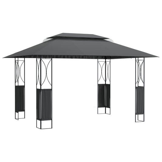 vidaXL Κιόσκι με Οροφή Ανθρακί 400 x 300 x 270 εκ. από Ατσάλι