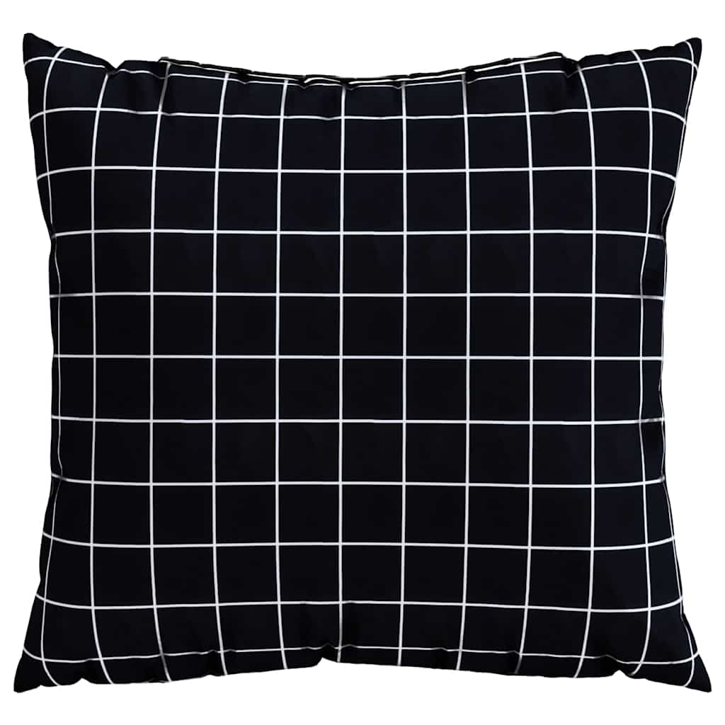 vidaXL Διασκορπισμένα Μαξιλάρια 4 pcs Ύφασμα Πολυεστέρα Μαύρη Καρώ