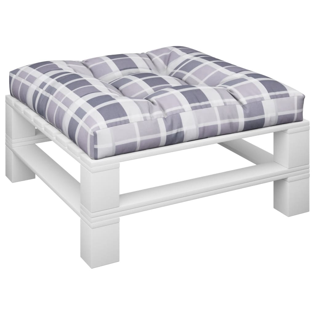 vidaXL Μαξιλάρι Παλέτας Γκρι Καρό 70 x 70 x 12 εκ. Υφασμάτινο