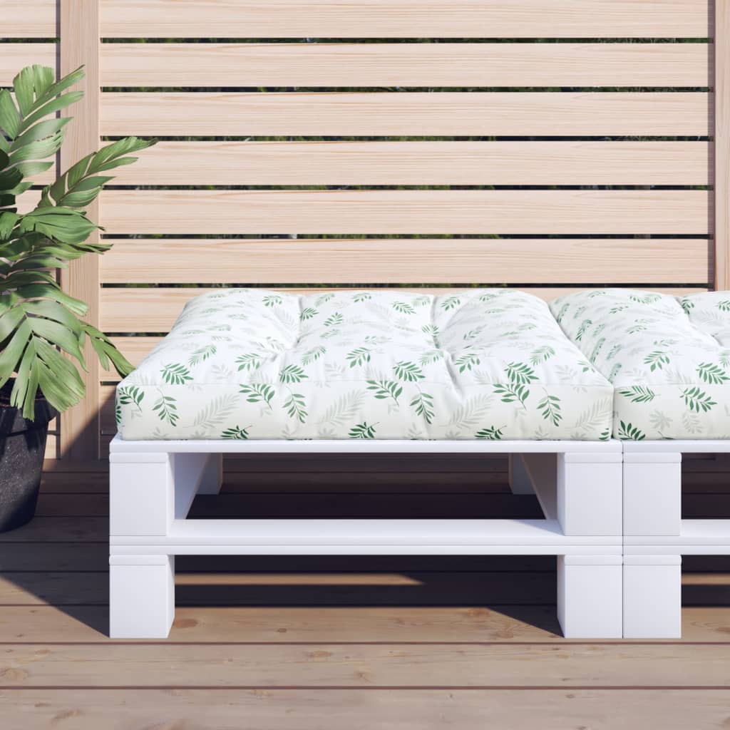 vidaXL Μαξιλάρι Παλέτας με Σχέδιο Φύλλων 80 x 80 x 12 εκ. Υφασμάτινο