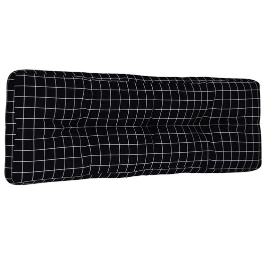 vidaXL Μαξιλάρι Παλέτας Μαύρο Καρό 120 x 40 x 12 εκ. Υφασμάτινο