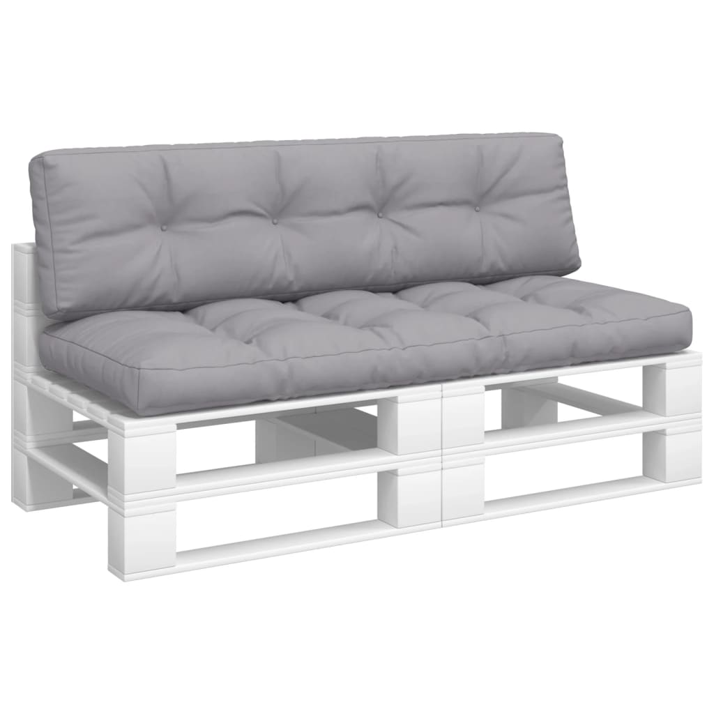 vidaXL Μαξιλάρια Παλέτας 2 τεμ. Γκρι Υφασμάτινα