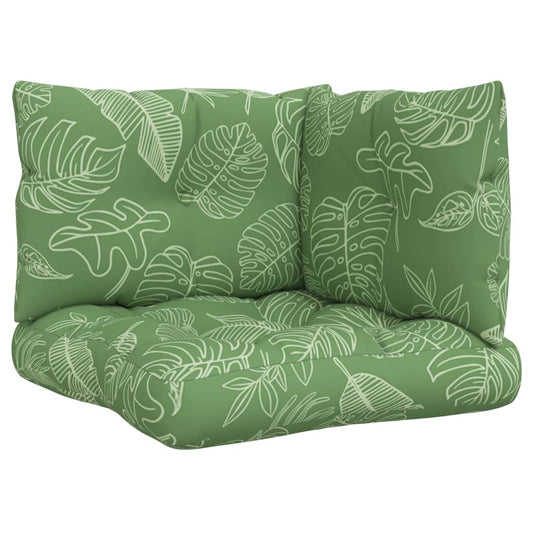 vidaXL Μαξιλάρια Παλέτας 3 τεμ. Σχέδιο Φύλλων Υφασμάτινα