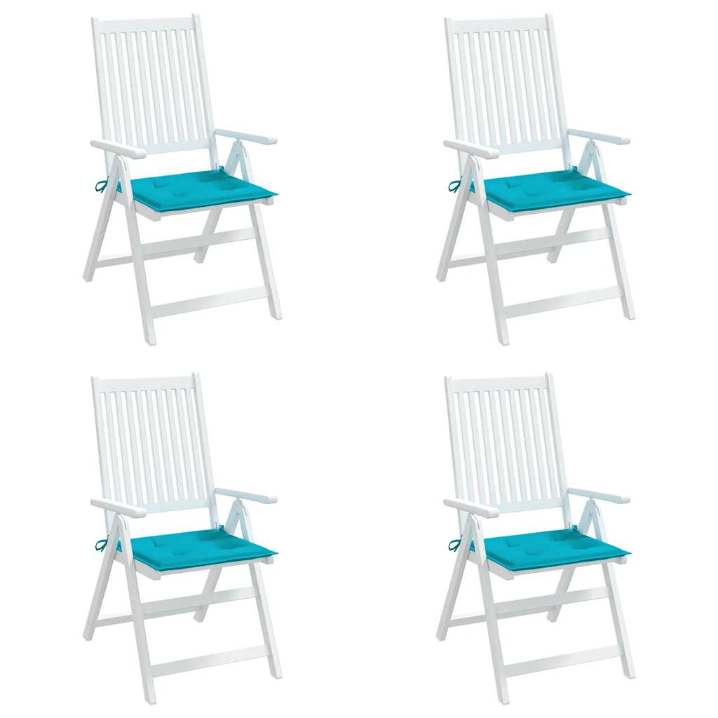 vidaXL Μαξιλάρια Καρέκλας 4 τεμ. Τιρκουάζ 40x40x4 εκ. Υφασμάτινα