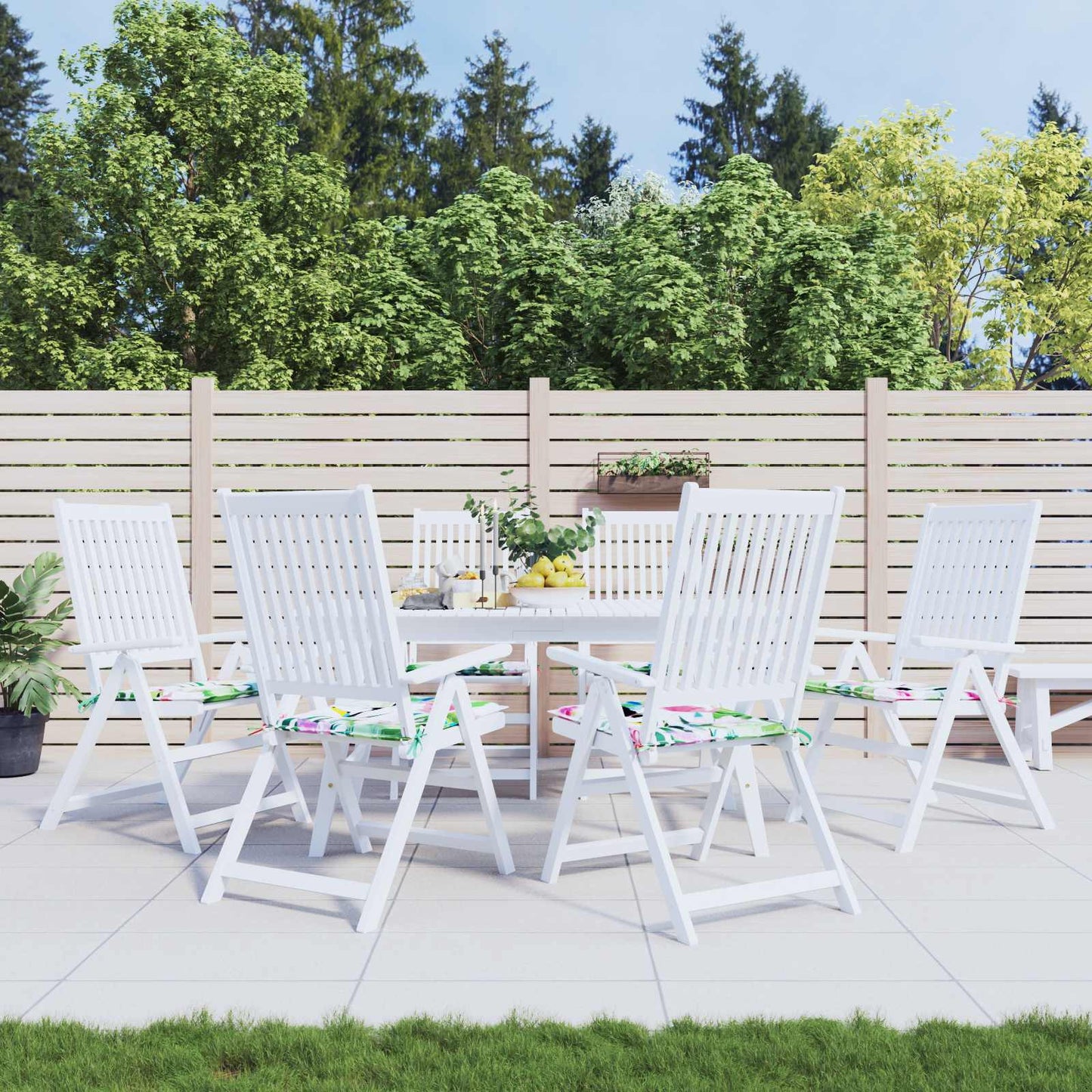 vidaXL Μαξιλάρια για καρέκλες 6 pcs Πολύχρωμο 50 x 50 x 4 cm