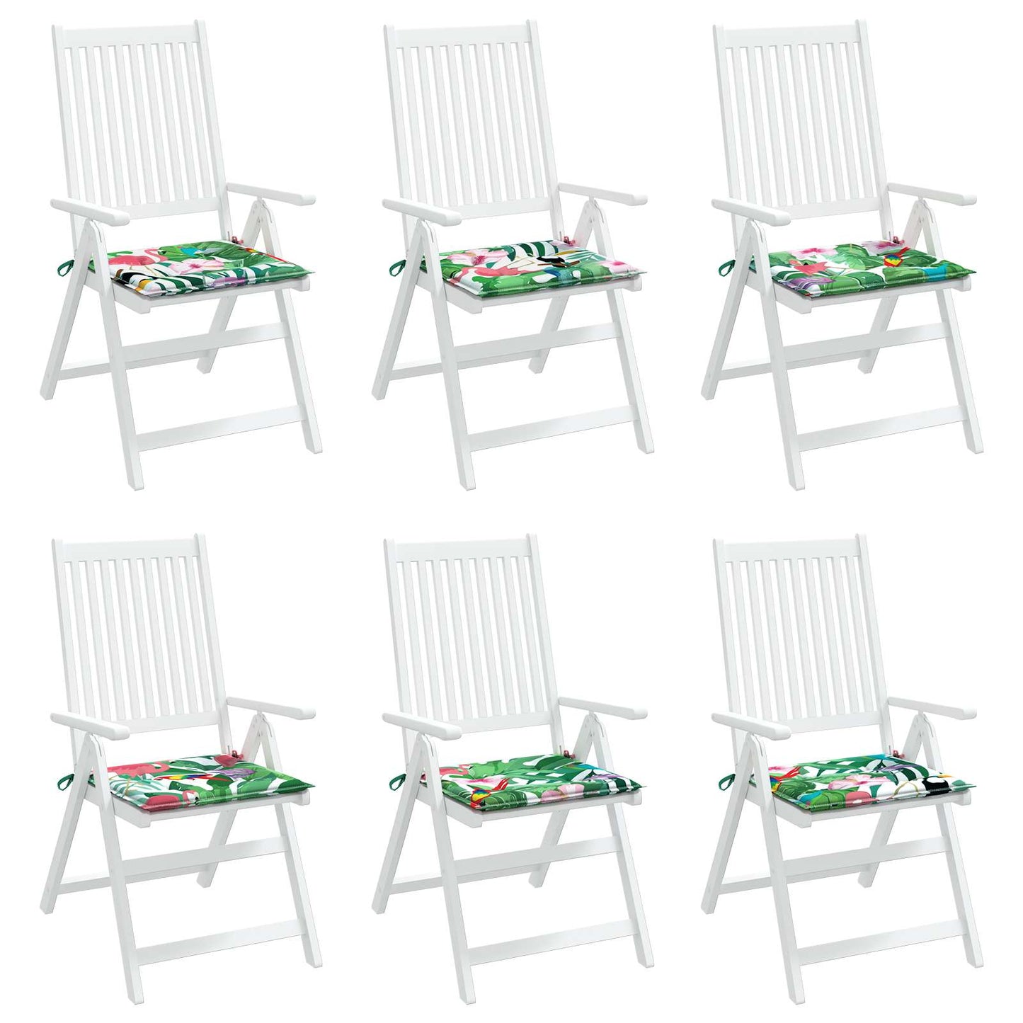 vidaXL Μαξιλάρια για καρέκλες 6 pcs Πολύχρωμο 50 x 50 x 4 cm