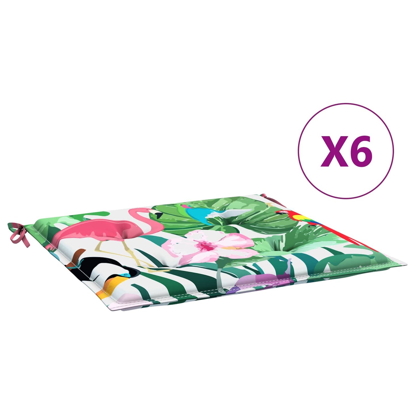 vidaXL Μαξιλάρια για καρέκλες 6 pcs Πολύχρωμο 50 x 50 x 4 cm