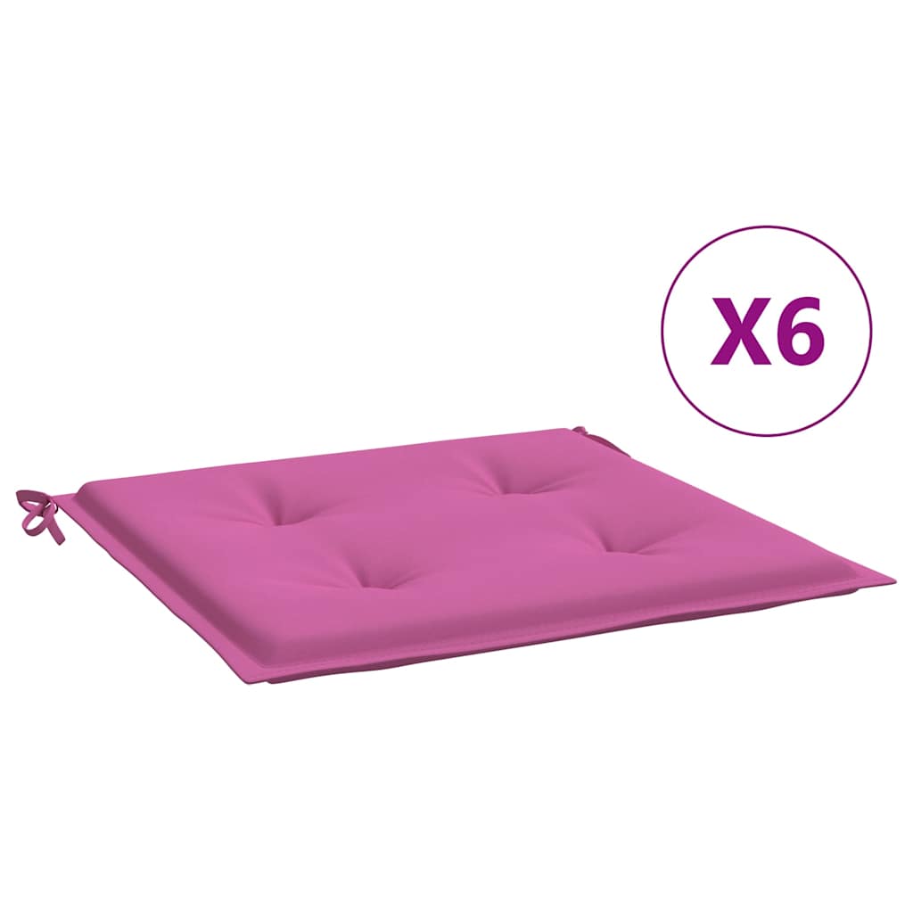 vidaXL Μαξιλάρια Καρέκλας Κήπου 6 τεμ. Ροζ 50x50x4 εκ. Υφασμάτινα