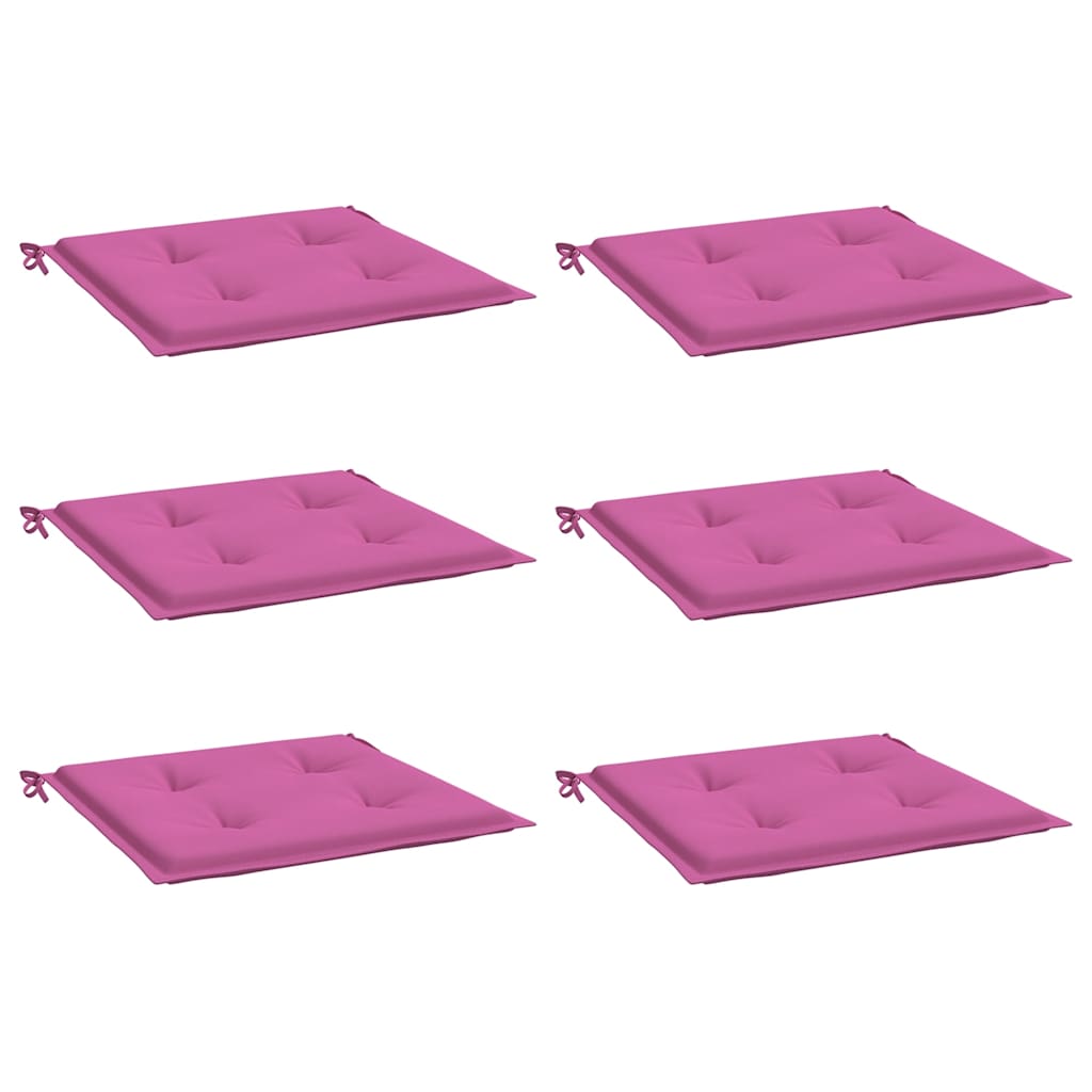 vidaXL Μαξιλάρια Καρέκλας Κήπου 6 τεμ. Ροζ 50x50x4 εκ. Υφασμάτινα