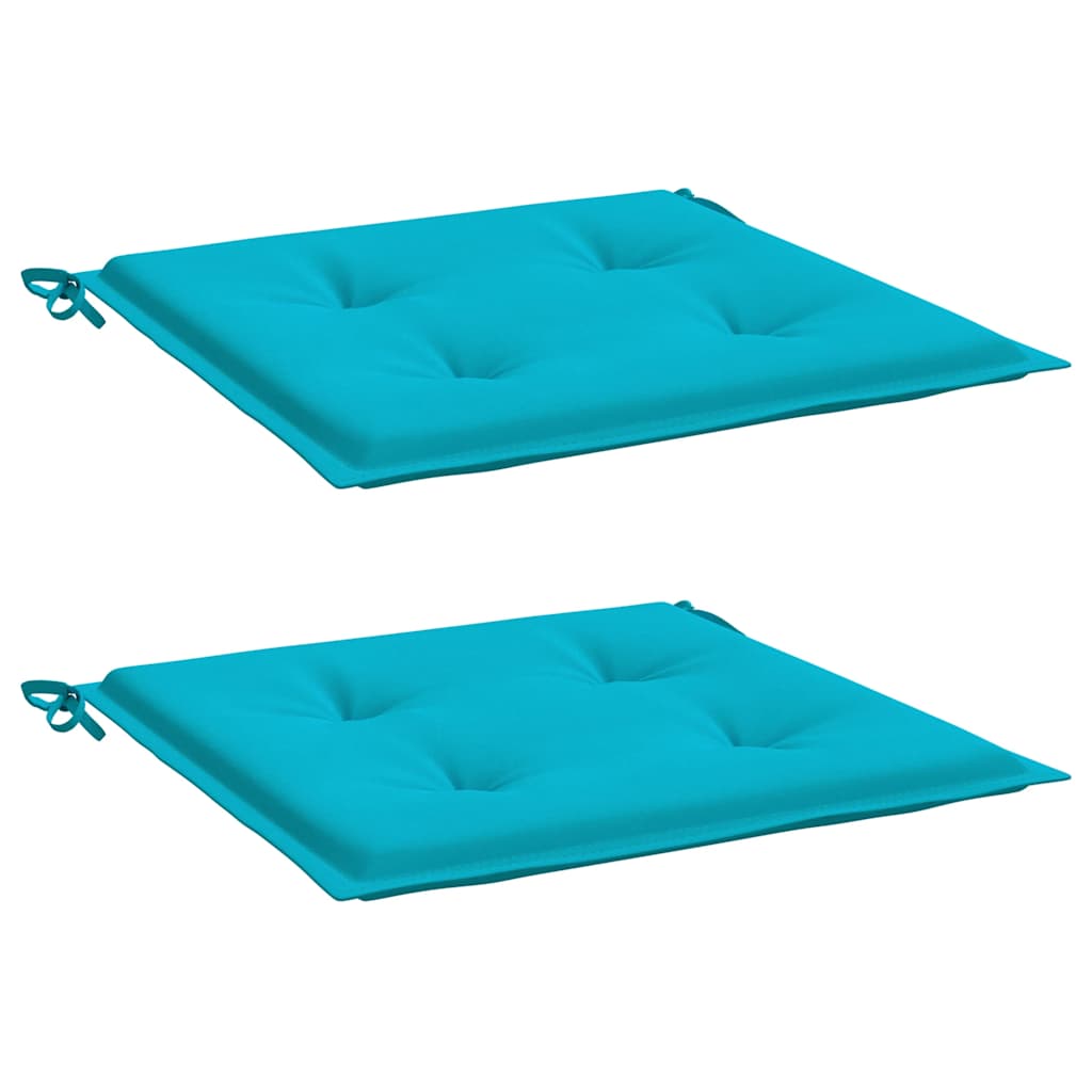 vidaXL Μαξιλάρια Καρέκλας Κήπου 2 τεμ. Τιρκουάζ 50x50x4 εκ. Υφασμάτινα