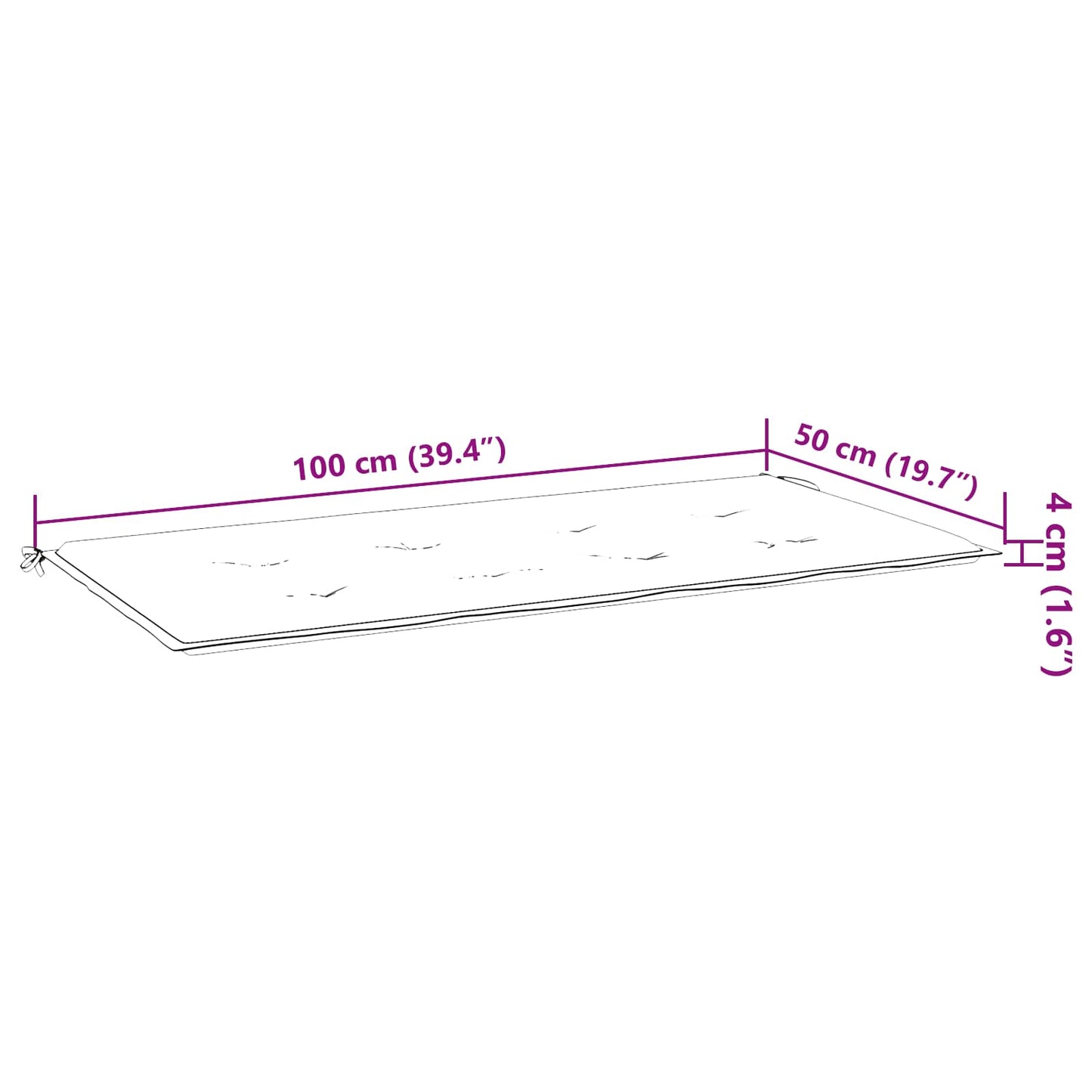 vidaXL Μαξιλάρι Παγκάκι Κήπου Πράσινο 100 x 50 x 4 cm Ύφασμα Oxford