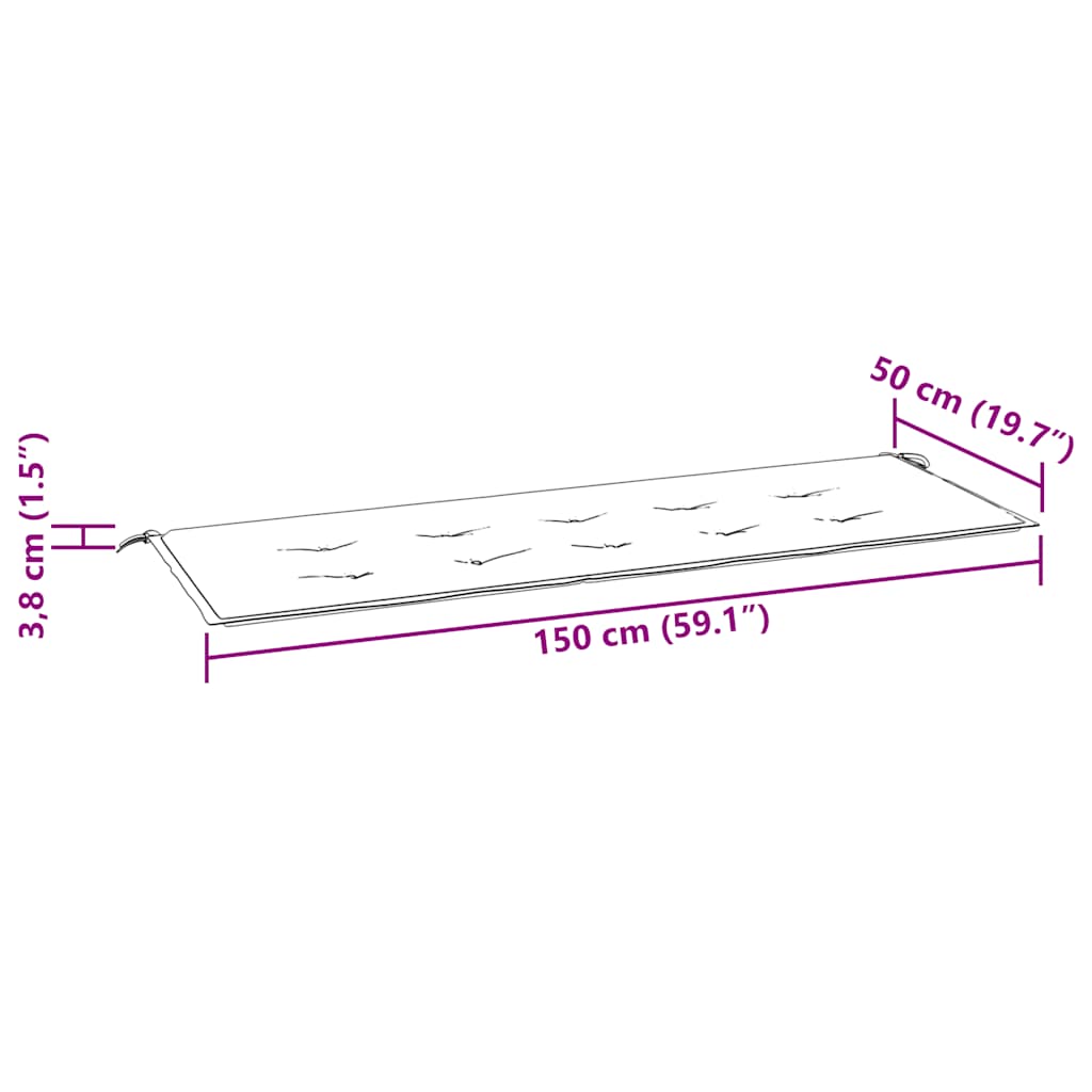 vidaXL Μαξιλάρι Πάγκου Κήπου Μπλε&Λευκό Ριγέ 150x50x4 εκ Ύφασμα Oxford