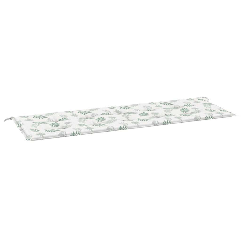 vidaXL Μαξιλάρι Πάγκου Κήπου Σχέδιο Φύλλων 150x50x3 εκ. Ύφασμα Oxford