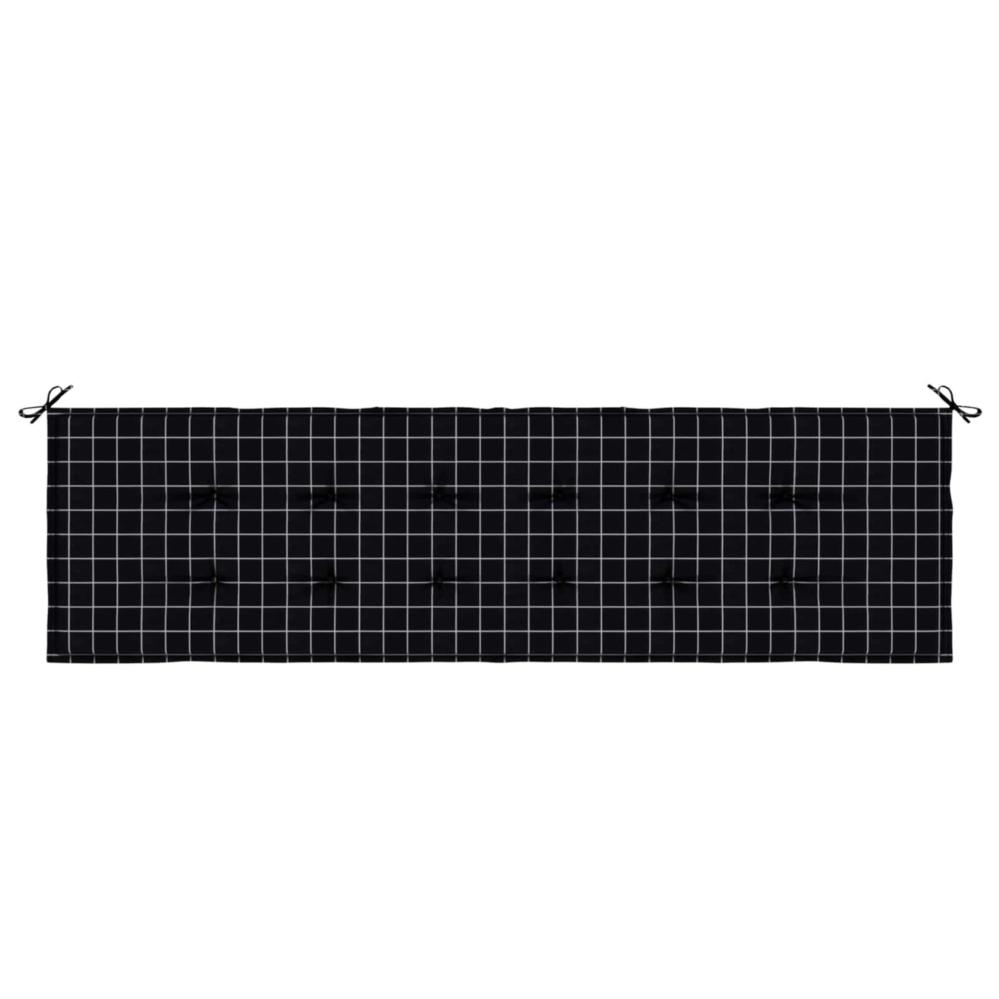 vidaXL Μαξιλάρι Παγκάκι Κήπου Καρό Μαύρο 180 x 50 x 4 cm Ύφασμα Oxford