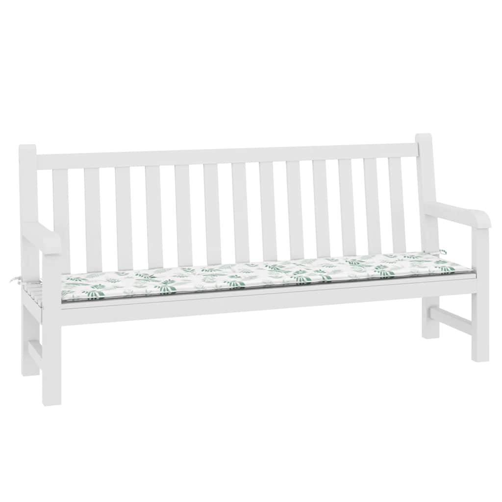 vidaXL Μαξιλάρι Πάγκου Κήπου Σχέδιο Φύλλων 200x50x4 εκ. Υφασμάτινο