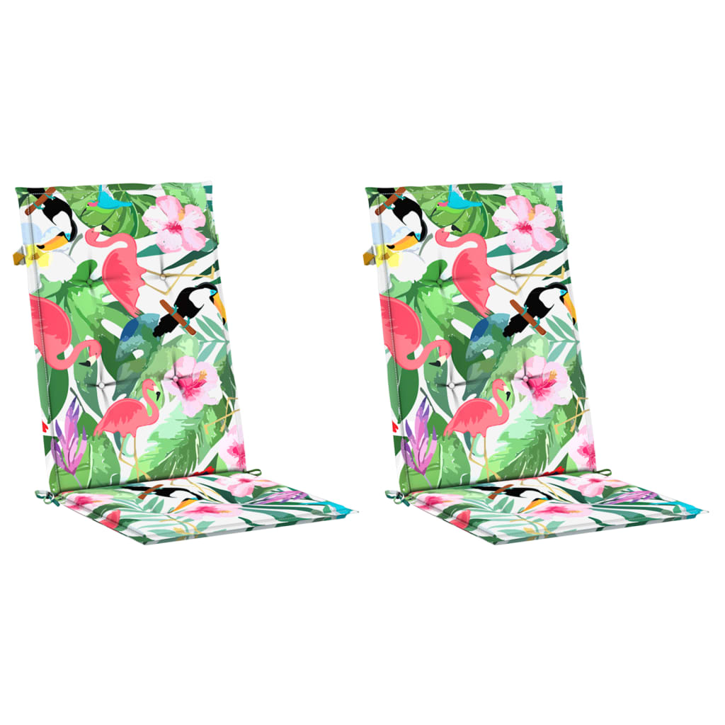 vidaXL Μαξιλάρια Καρέκλας Κήπου με Πλάτη 2 τεμ. Πολύχρωμα 120x50x3 εκ.