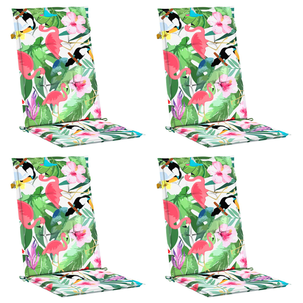 vidaXL Μαξιλάρια Καρέκλας με Ψηλή Πλάτη 4 τεμ. Πολύχρωμα Υφασμάτινα