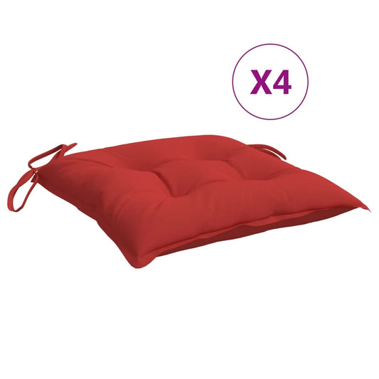 vidaXL Μαξιλάρια Καρέκλας Κήπου 4 τεμ Κόκκινα 40x40x7 εκ Oxford Ύφασμα