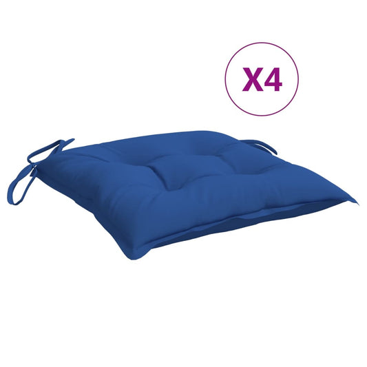vidaXL Μαξιλάρια Καρέκλας Κήπου 4 τεμ. Μπλε 40x40x7 εκ. Υφασμάτινα