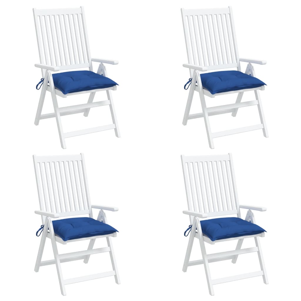 vidaXL Μαξιλάρια Καρέκλας Κήπου 4 τεμ. Μπλε 40x40x7 εκ. Υφασμάτινα