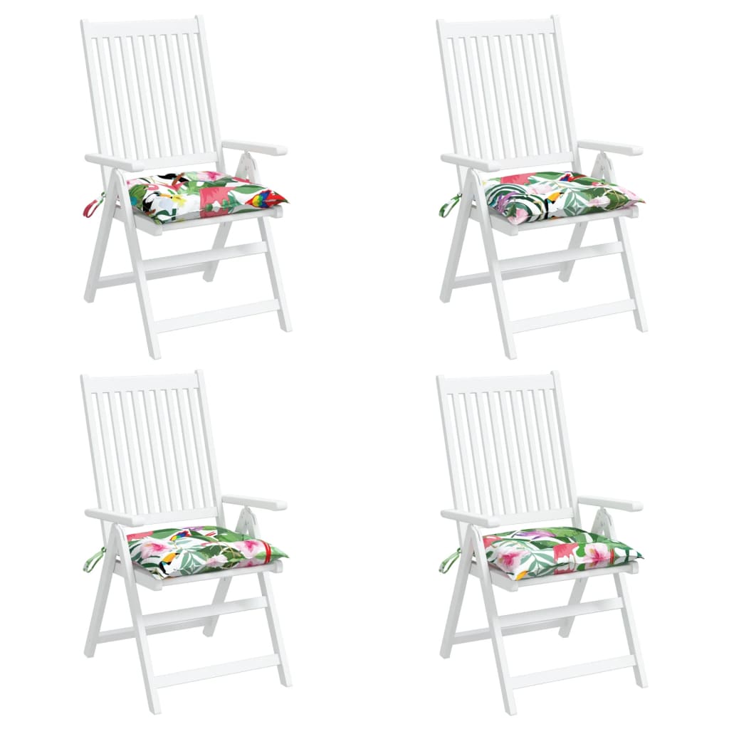 vidaXL Μαξιλάρια Καρέκλας 4 τεμ. Πολύχρωμα 40 x 40 x 7 εκ. Υφασμάτινα
