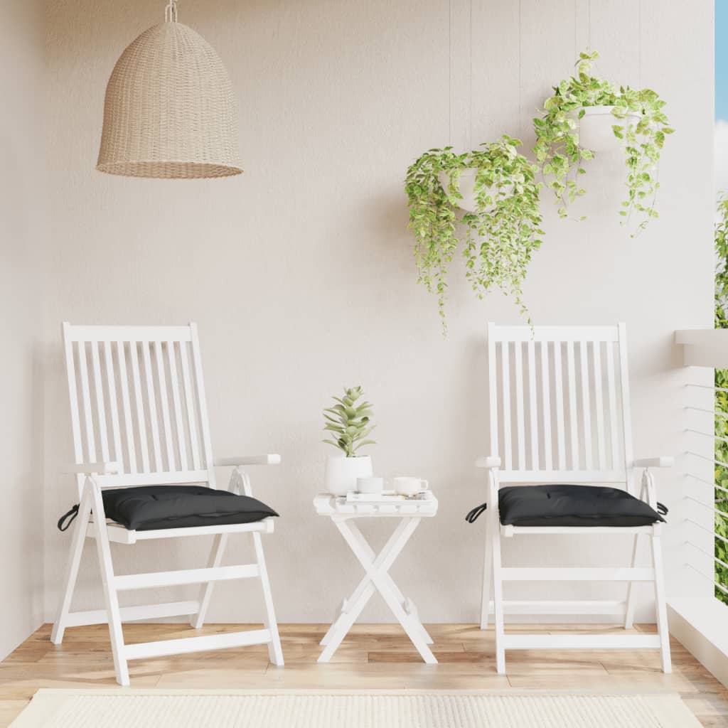 vidaXL Μαξιλάρια Παλέτας Κήπου 2 τεμ. Μαύρα 50x50x7 εκ. Oxford Ύφασμα