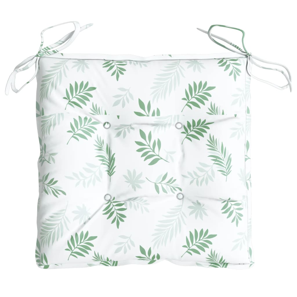 vidaXL Μαξιλάρια Καρέκλας 6 τεμ. Σχέδιο Φύλλων 50x50x7 εκ. Υφασμάτινα