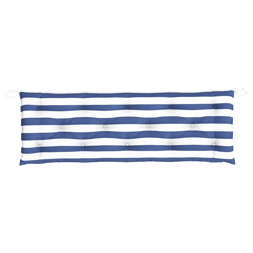 vidaXL Μαξιλάρια Πάγκου 2 τεμ. Μπλε & Λευκό Ριγέ 150x50x7εκ Υφασμάτινα