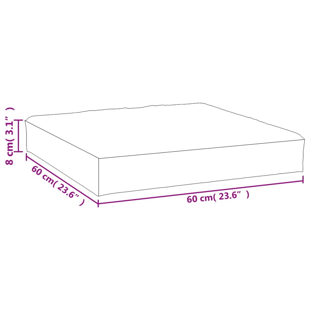 vidaXL Μαξιλάρι Παλέτας Τιρκουάζ 60 x 60 x 8εκ. από Ύφασμα Oxford
