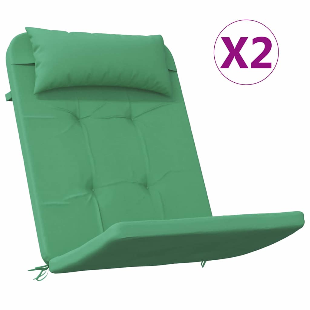 vidaXL Μαξιλάρια για καρέκλες Μονόχρωμο 2 pcs Πράσινο 58 x 77 x 4,5 εκ