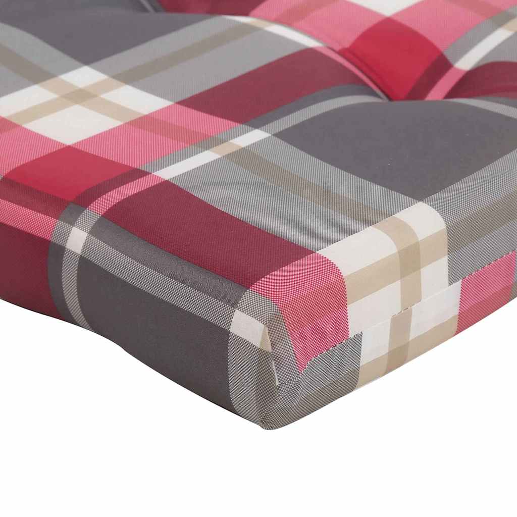 vidaXL Μαξιλάρι Καρέκλας 2 pcs Κόκκινο καρό μοτίβο 58 x 77 x 4.5 εκ