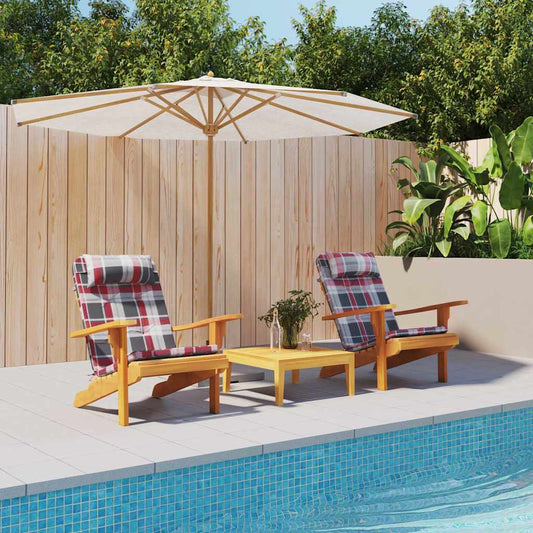 vidaXL Μαξιλάρι Καρέκλας 2 pcs Κόκκινο καρό μοτίβο 58 x 77 x 4.5 εκ