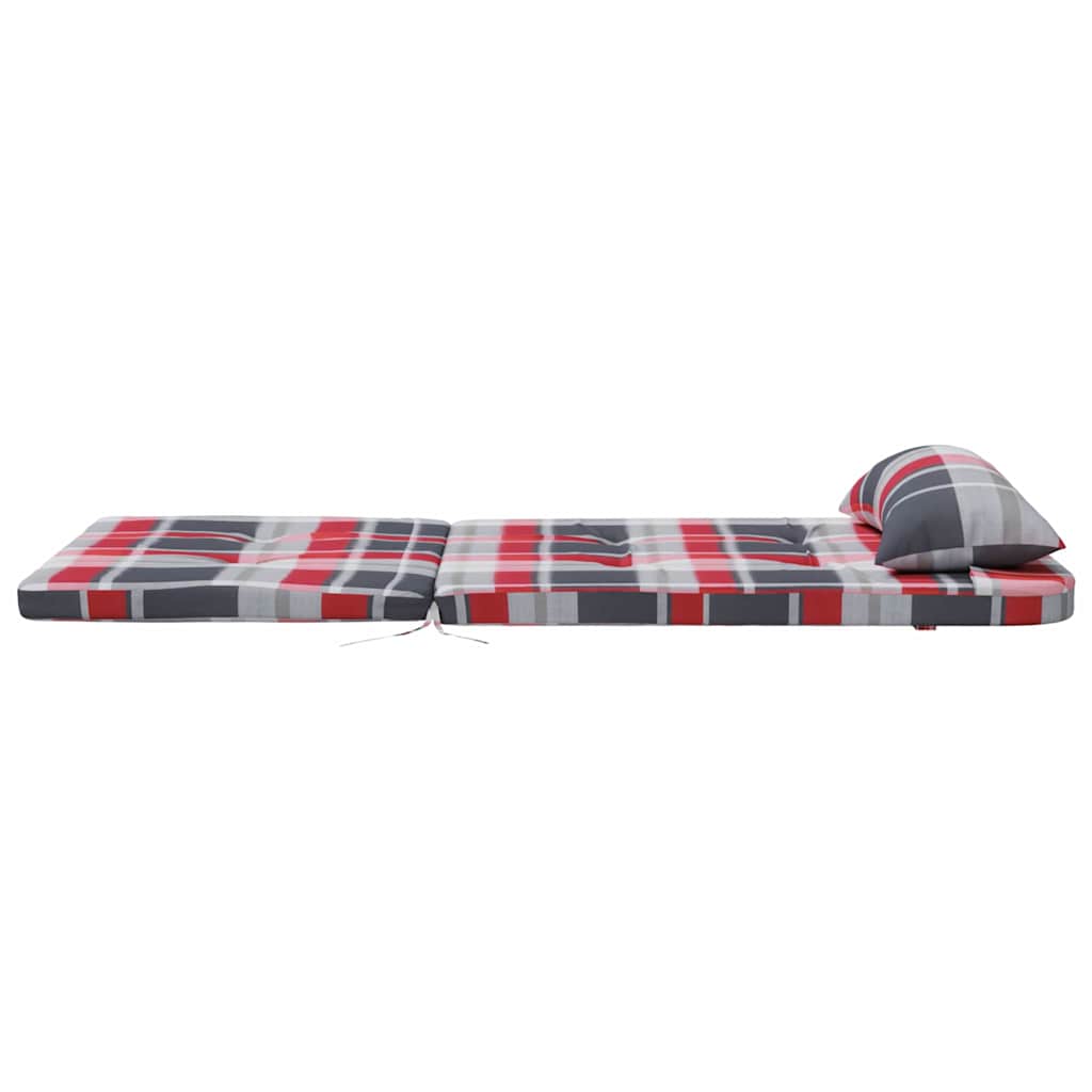 vidaXL Μαξιλάρι Καρέκλας 2 pcs Κόκκινο καρό μοτίβο 58 x 77 x 4.5 εκ