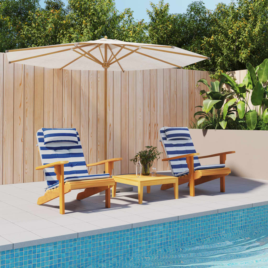 vidaXL Μαξιλάρια Καρέκλας Adirondack 2 τεμ. Μπλε&Λευκά Ριγέ Υφ. Oxford