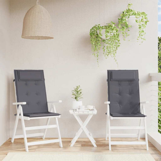 vidaXL Μαξιλάρια Καρέκλας με Πλάτη 2 τεμ. Ανθρακί από Ύφασμα Oxford