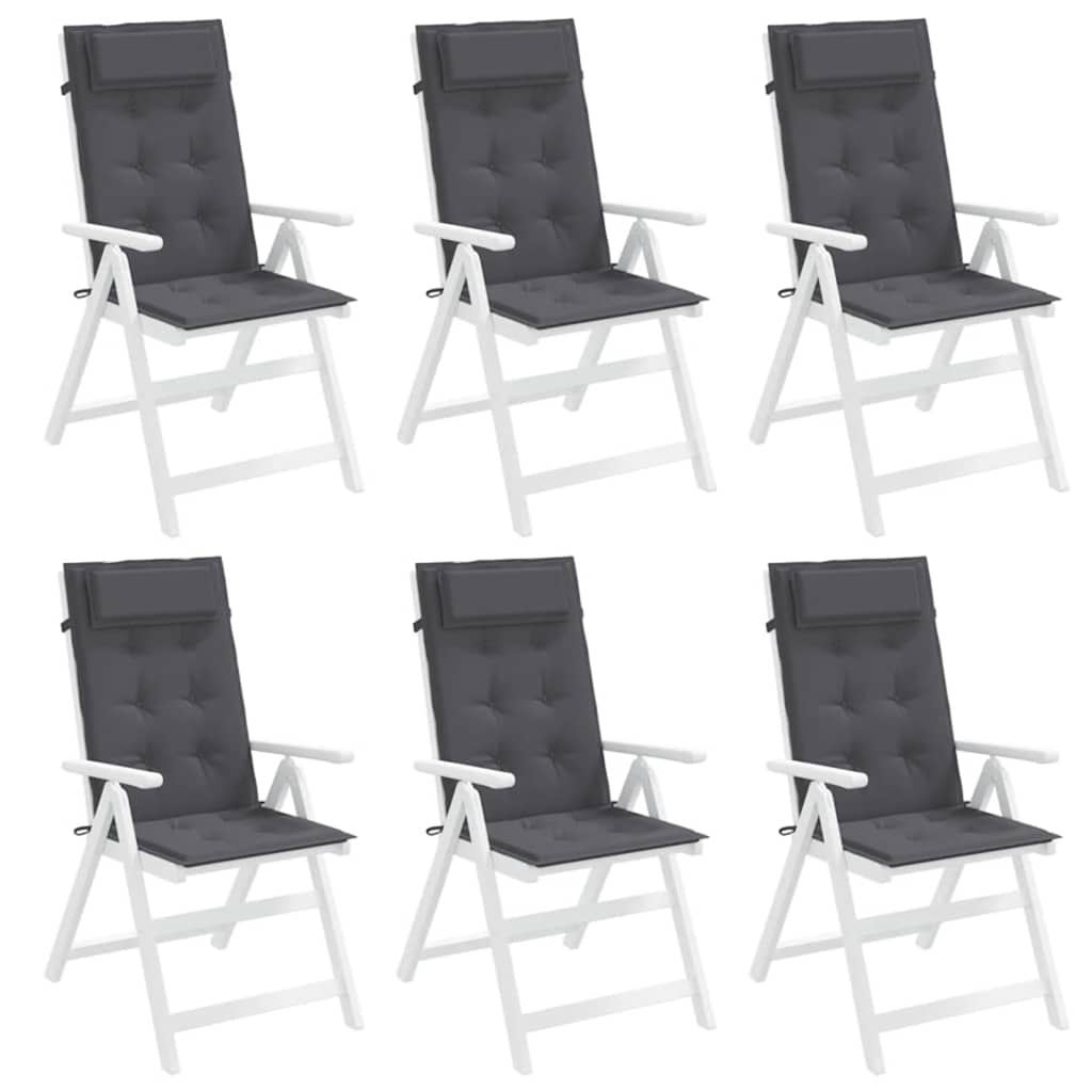 vidaXL Μαξιλάρια Καρέκλας με Πλάτη 6 τεμ. Ανθρακί από Ύφασμα Oxford