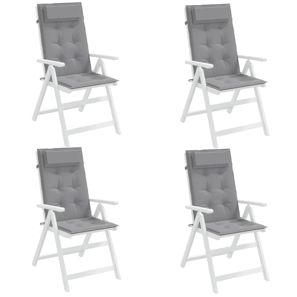 vidaXL Μαξιλάρια Καρέκλας με Πλάτη 4 τεμ. Γκρι από Ύφασμα Oxford