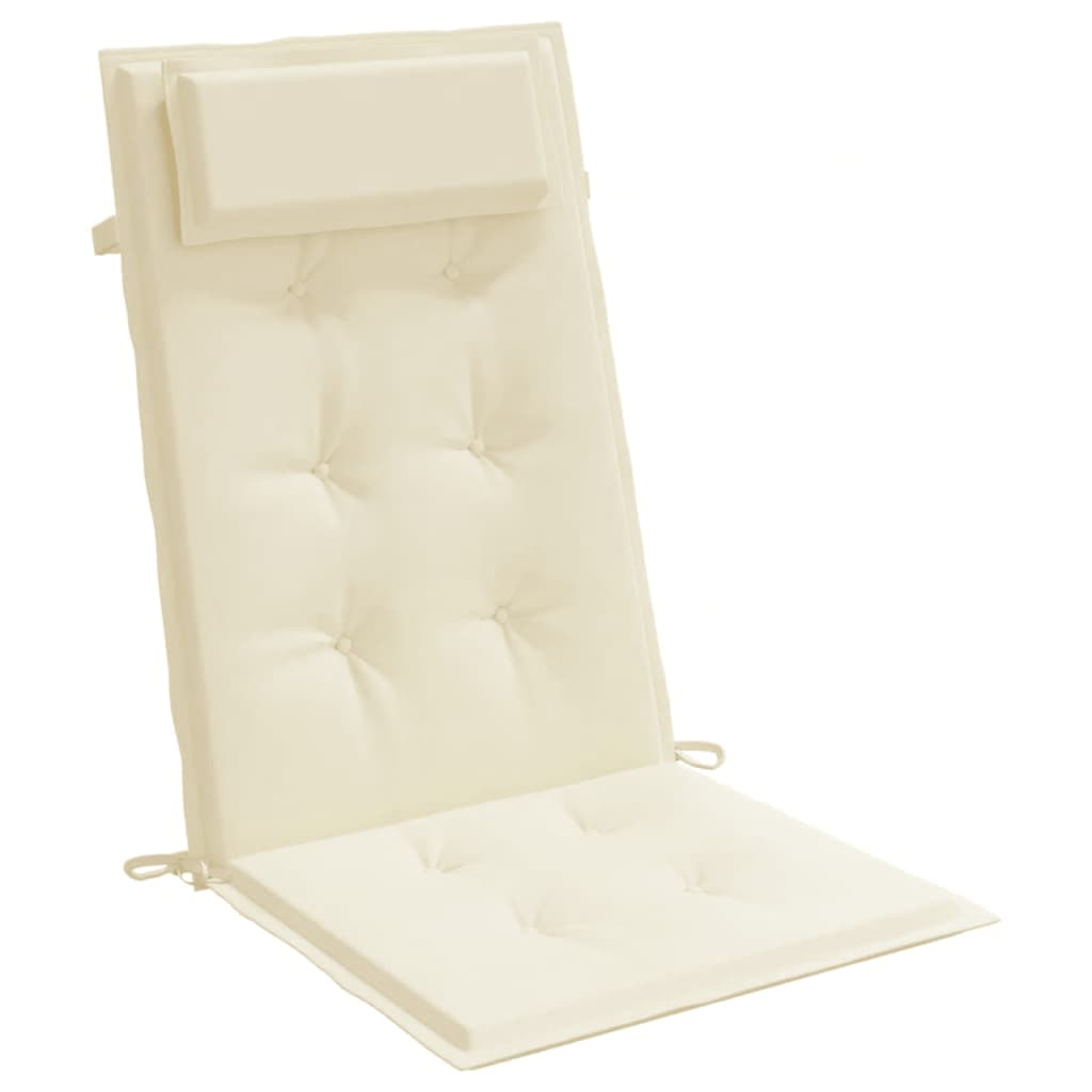 vidaXL Μαξιλάρια Καρέκλας με Πλάτη 2 τεμ. Κρεμ από Ύφασμα Oxford