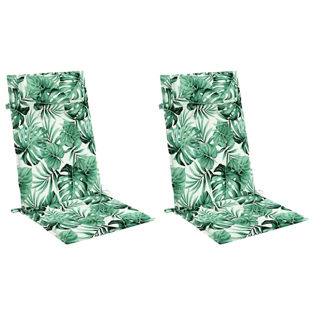 vidaXL Μαξιλάρια Καρέκλας με Ψηλή Πλάτη 2 τεμ. Σχ. Φύλλα Ύφασμα Oxford