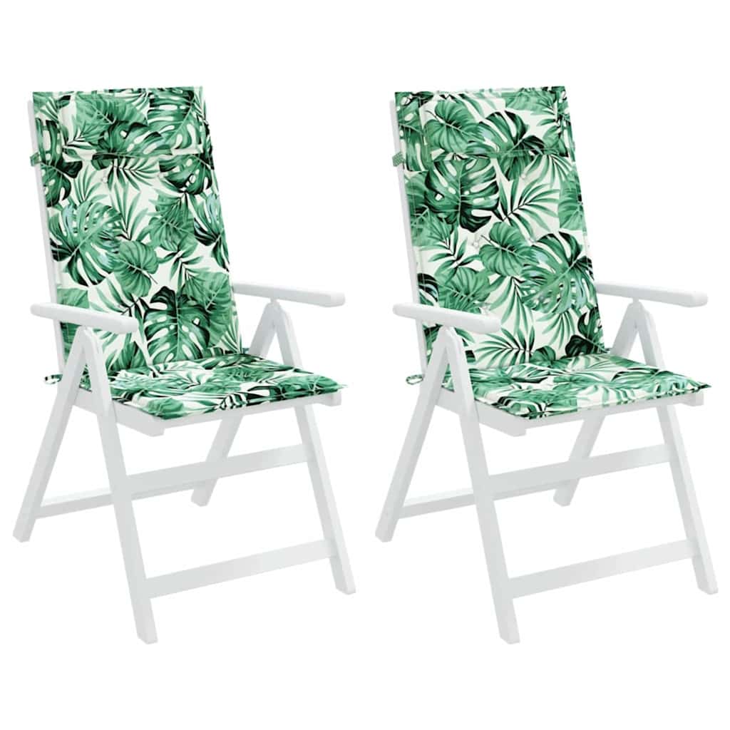 vidaXL Μαξιλάρια Καρέκλας με Ψηλή Πλάτη 2 τεμ. Σχ. Φύλλα Ύφασμα Oxford