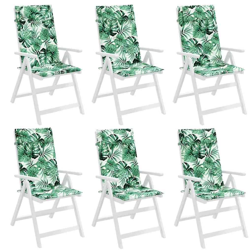 vidaXL Μαξιλάρια Καρέκλας με Ψηλή Πλάτη 6 τεμ. Σχ. Φύλλα Ύφασμα Oxford