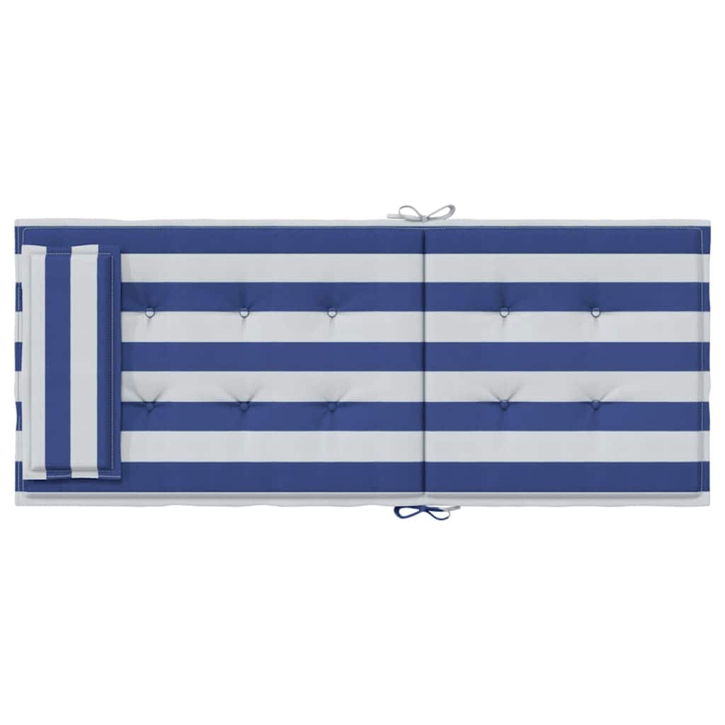 vidaXL Μαξιλάρια Καρέκλας με Πλάτη 4 τεμ. Μπλε&Λευκά Ριγέ Υφ. Oxford