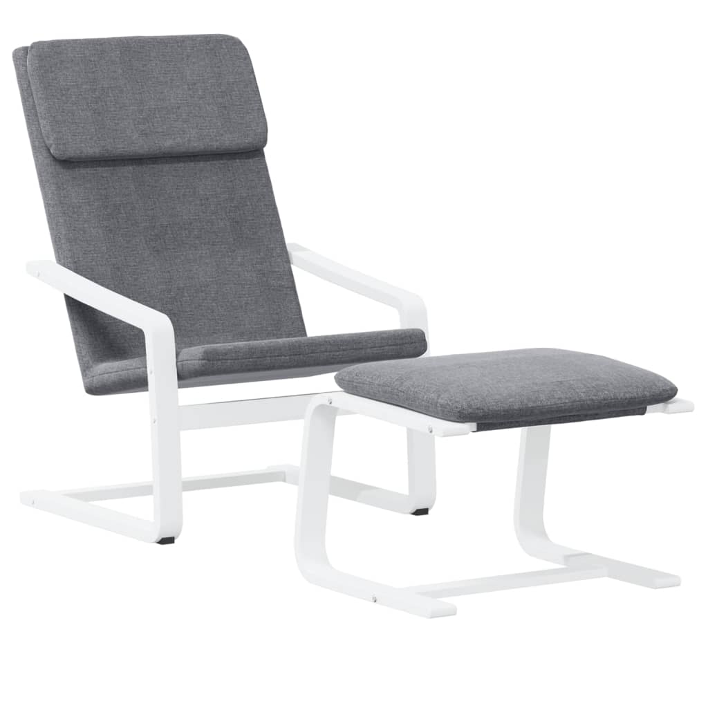 vidaXL Πολυθρόνα Relax Σκούρο Γκρι Υφασμάτινη με Υποπόδιο
