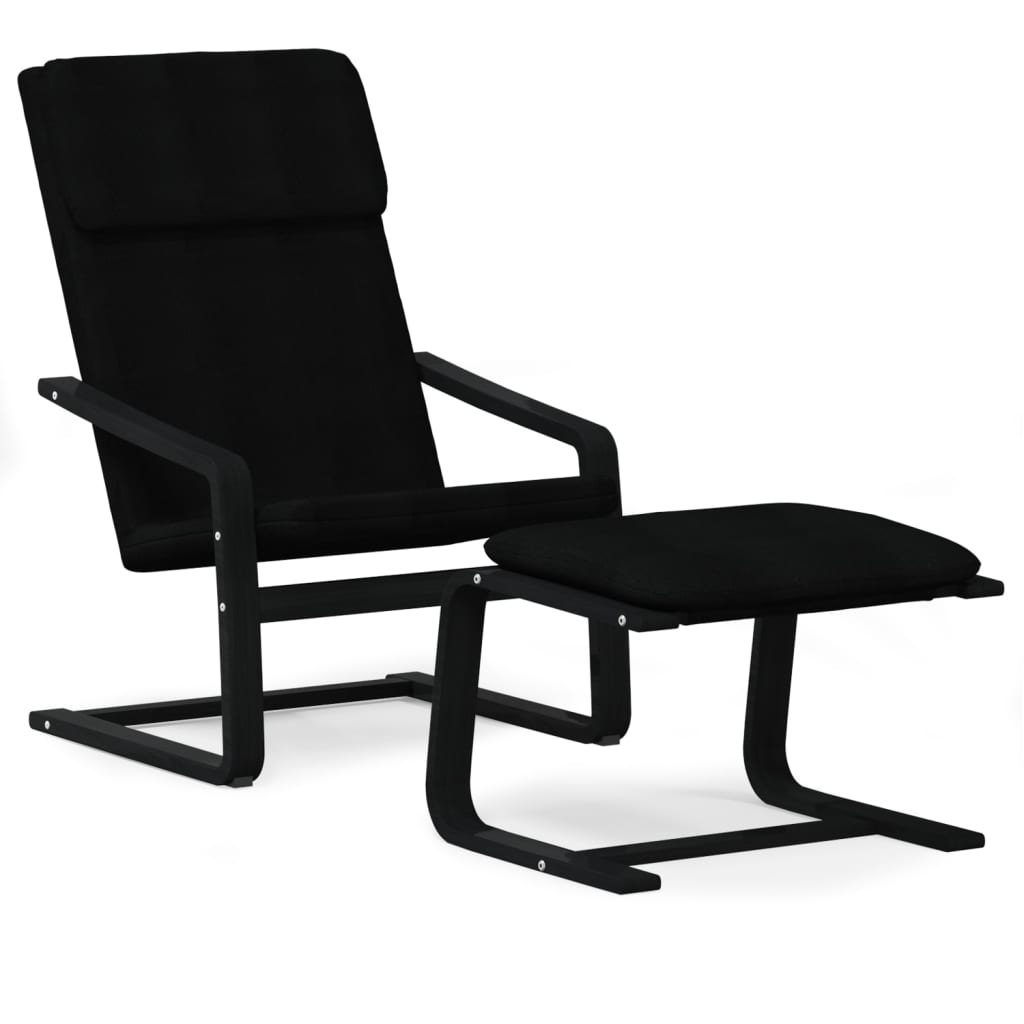 vidaXL Πολυθρόνα Relax Μαύρο Υφασμάτινη με Υποπόδιο