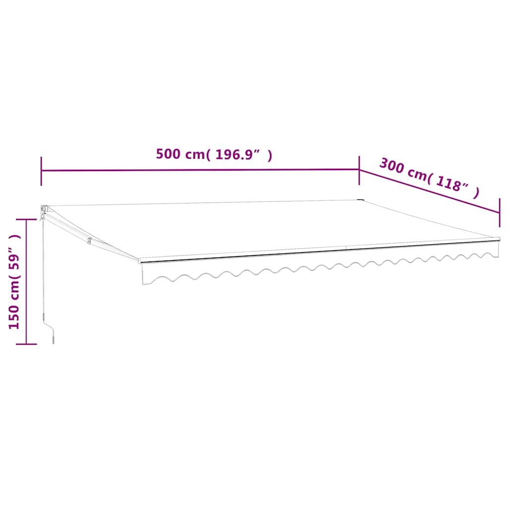 vidaXL Τέντα Πτυσσόμενη Αυτόματη Ανθρακί 5 x 3 μ.