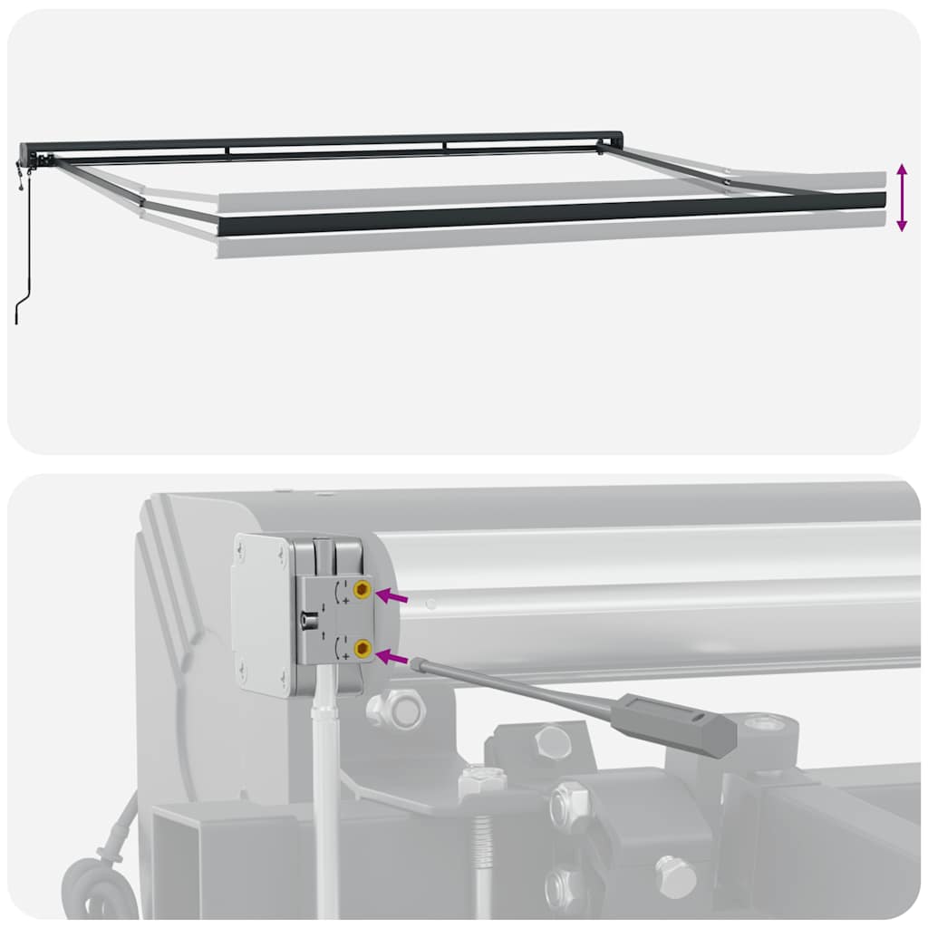 vidaXL Τέντα Πτυσσόμενη Κίτρινη / Λευκή 4 x 3 μ. Ύφασμα & Αλουμίνιο