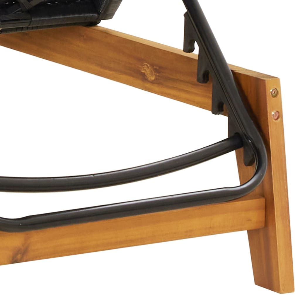 vidaXL Ξαπλώστρα από Συνθετικό Ρατάν & Μασίφ Ξύλο Ακακίας με Μαξιλάρι